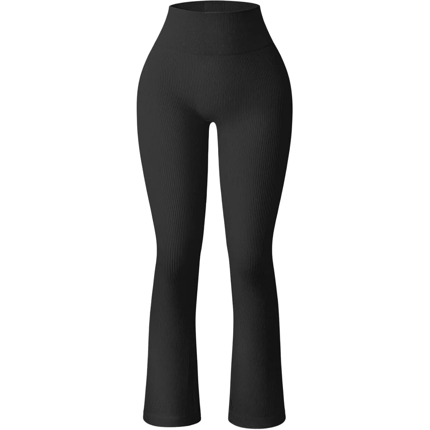 Women's Flare Pants Ribbed Seamless Workout High Waist Bell Bottoms Pants