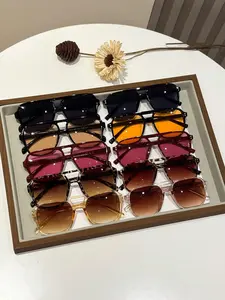 10 Pairs Classic Double Bridge Colorful Elegant Smart Fashion Eyewear Set, Perfect for Street Photography, Music Festivals, Beach Vacations, Unisex Sunglasses