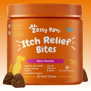 Zesty Paws Dog Itch Relief Bites - Skin & Coat Care Supplement