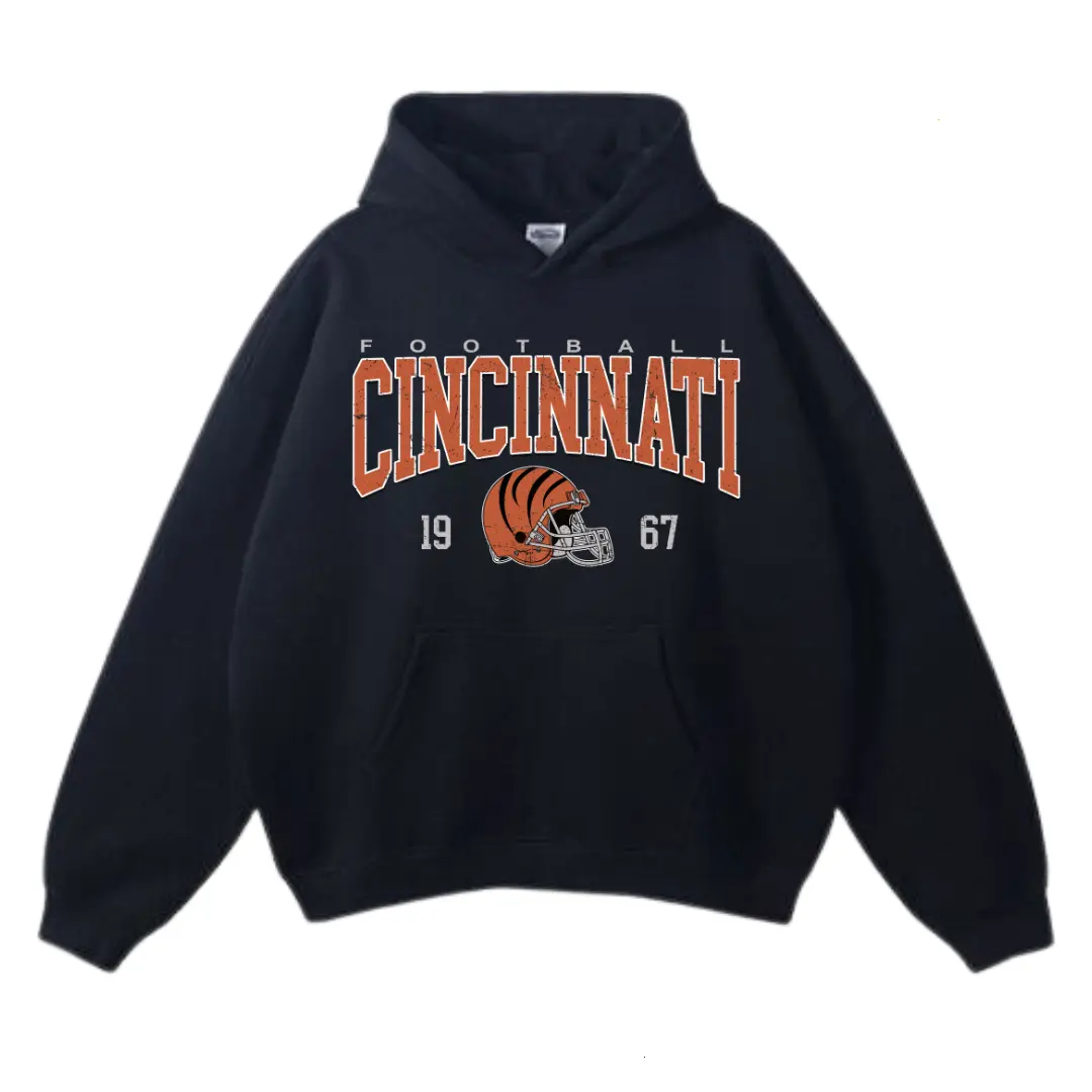 Vintage Cincinnati Football Crewneck Hoodie, Cincinnati Team Pullover Hoodie, Vintage Bengal Hoodie, Bengal Fan Apparel, Classic Cincinnati Fan Pullover, Cincinnati Football Merch, Cincinnati Football Long sleeve Hoodie c