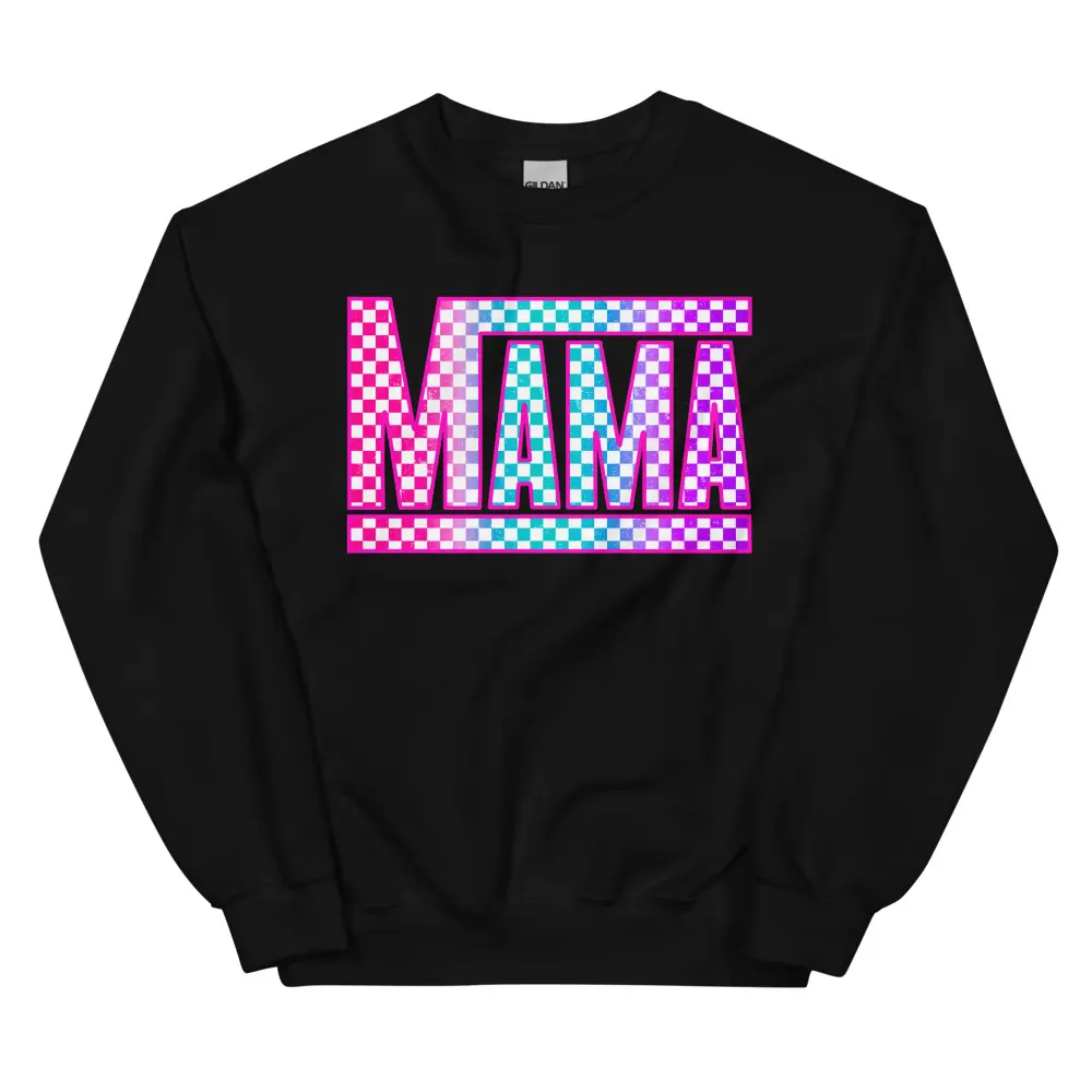 Checkered Mama ~ Unisex Crewneck Sweatshirts Printed in the USA Checkered Mama ~ Unisex Crewneck Sweatshirts Printed in the USA