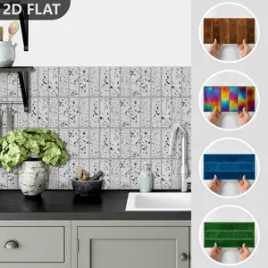 Nordic Subway Tile Peel and Stick 16pcs 15x30cm Waterproof Kitchen Backsplash, Flat Sticker, Patchwork Shape, Universal Use, Wall Setting