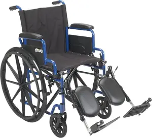 Blue Streak Lightweight Wheelchair with Swing-Away Elevating Leg Rests and Flip-Back Arms
