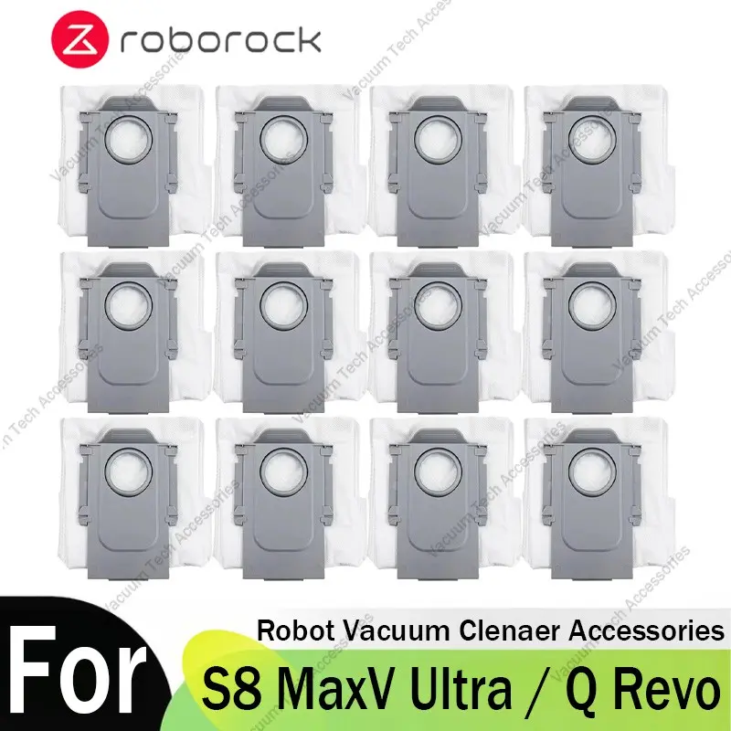 Roborock S8 MaxV Ultra / Q Revo / Q Revo MaxV / Q Revo S / Q Revo Pro / Qrevo Curv / Saros 10 Robot Vacuum Dust Bags Replacement Accessories Durable