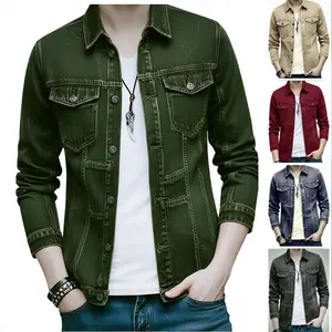 Multi-pocket 2026 Denim Men's Jacket Cardigan Coat
