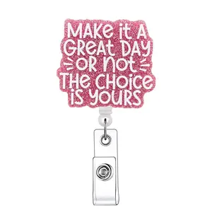 Retractable Badge Reel, 1/20pcs Acrylic ID Holder with Clip for Nurses, Doctors, Students & Office Staff, Identification Badges & Supplies, Badge Reels Retractable