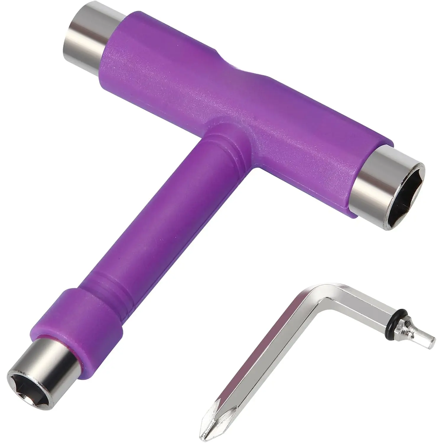 All-In-One Skate Tools Multi-function Portable Skateboard T Tool skateboard tools skateboard wrench skate tool all in one(Snow Purple, Pack of 1)