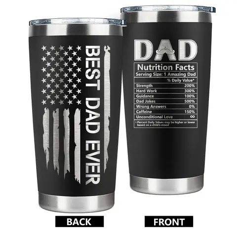 Christmas Gifts For Dad 2026 Unique Best Dad Ever Birthday Gifts From Daughter Son Kids, 20 Oz Travel Coffee Mug Tumbler Daddy Cup - Inspirational Birthday & Fathers Day Gift For Man Men Husband, New Dad Holiday Presents Sentimental Keepsake Halloween