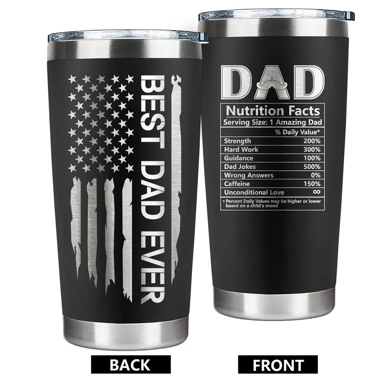 Christmas Gifts For Dad 2026 Unique Best Dad Ever Birthday Gifts From Daughter Son Kids, 20 Oz Travel Coffee Mug Tumbler Daddy Cup - Inspirational Birthday & Fathers Day Gift For Man Men Husband, New Dad Holiday Presents Sentimental Keepsake Halloween