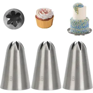 1B Piping Tip, Drop Flower Tip 1B,1B Frosting Tip for Cake Decorating,3 Pcs