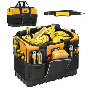 WINHUNT Yellow Grey 2 Color Tool Bag 16/18/20 inch 600 Denier Large Organizer for Home DIY & Equipment Storage Bag