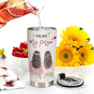Best Friend Gift Bestie Birthday Christmas Gifts 20 OZ Stainless Steel Insulated Tumbler Mug With Lid You Are My Person Design Ideal For Special Occasions