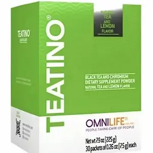 OML Teatino Natural Tea and Lemon Flavor Net Wt 7.9oz 225g | box with 30 packets of 0.26oz 7.5g each