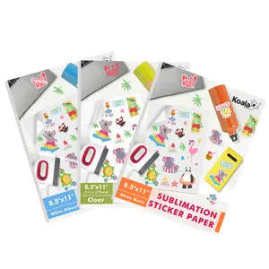 Koala Sublimation Sticker Paper Bundle 75 Sheets Waterproof Custom Decal for Indoor Outdoor Use Vibrant Colors, DIY Craft Paper