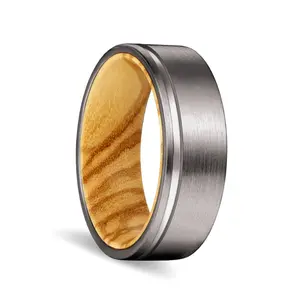 OGEE | Tungsten Olive Wood Inlay Ring