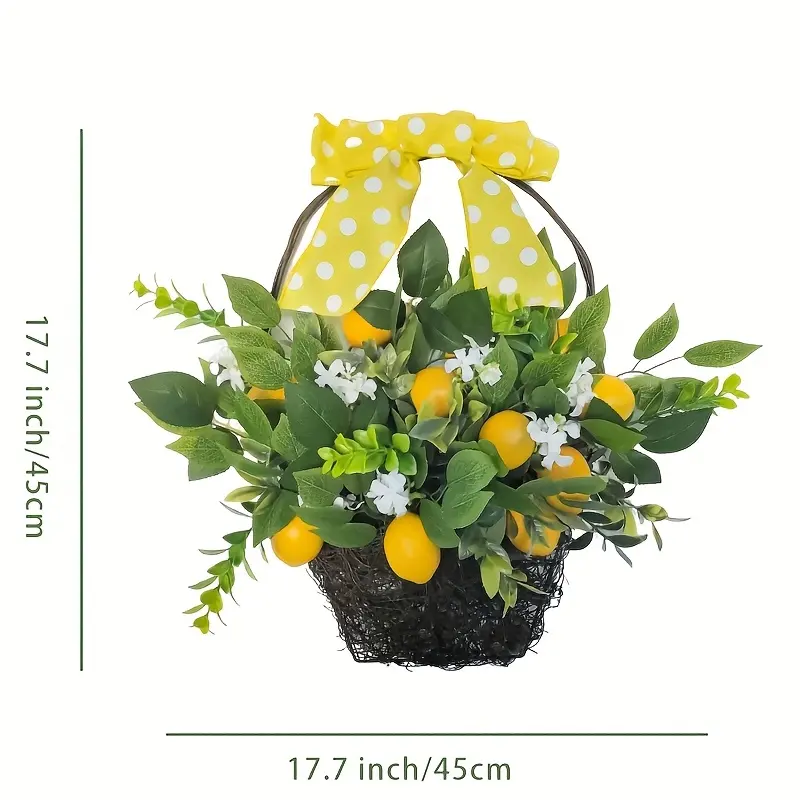 17.7-inch Lemon Citrus Wreaths, Front door wreath ,Artificial wreath,Graduation,Wedding Party, Front Door Hanger,Wreath Decorative,Christmas,Halloween,Thanksgiving decorations