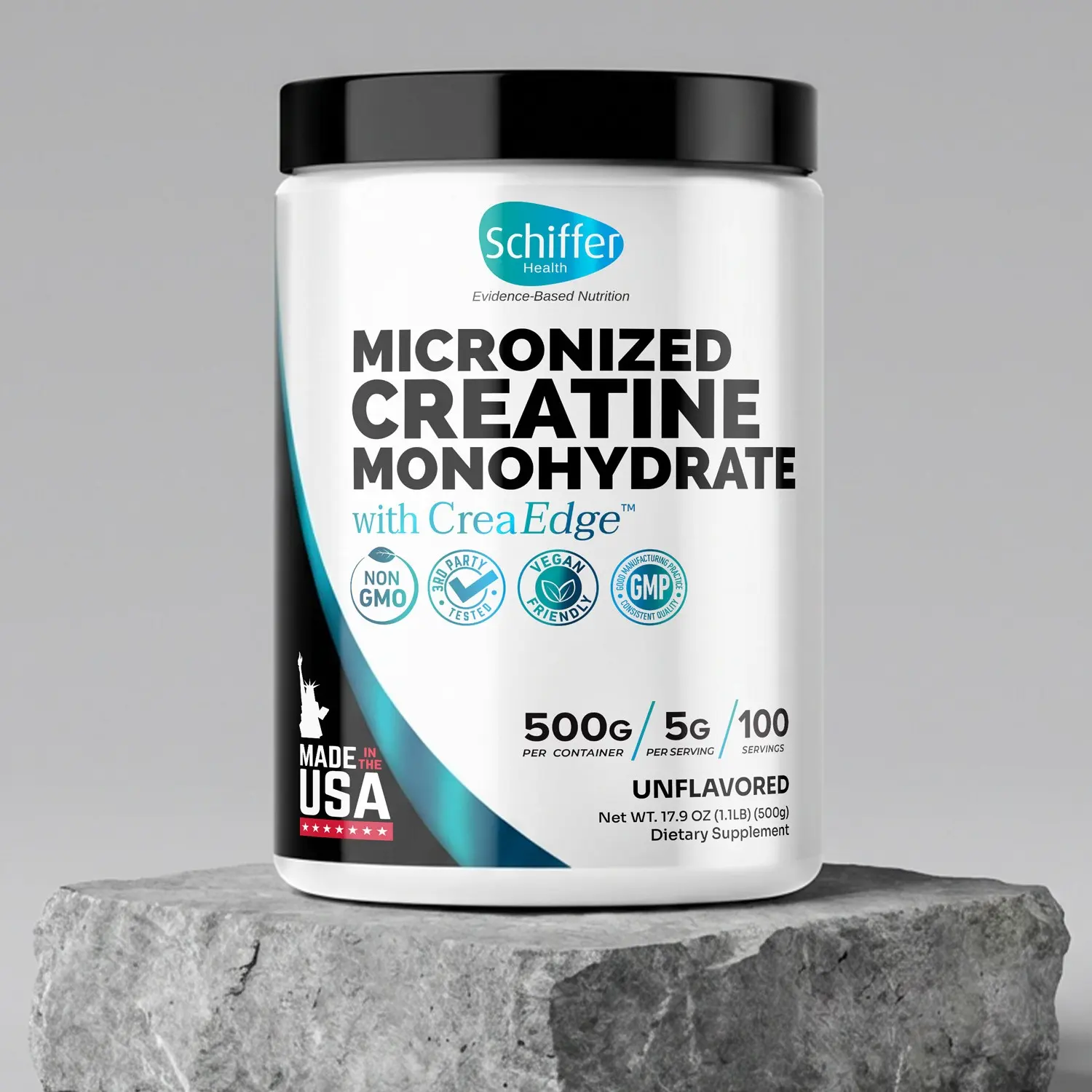 Creatine Monohydrate Powder 500g – Supports Muscle Growth, Strength & Cognitive Function*, 5g per Serv - 100 Servings, Pure Micronized Creatine for Enhanced Performance, Unflavored, 17.9 oz