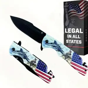 Outdoor camping high carbon steel knife, 3D printed textured handle, ergonomically designed folding EDC tool. Suitable for camping and kitchen utensils, titanium alloy butterfly training knife mens  pocket  knife Portable  Camping Knife