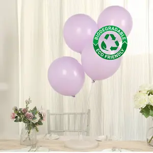 50 Pack Matte Pastel Purple Biodegradable Balloons, Round Eco-friendly Thick Latex Party Balloons - 12"