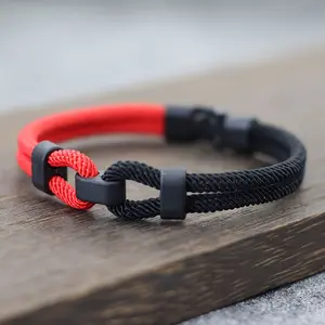 New Bicolor Thread Bracelet Handmade 4mm Milan Rope Knot Bracelet Black Easy Hook Men Couple Braclet for Best Friend Lovers Armband Jewelry
