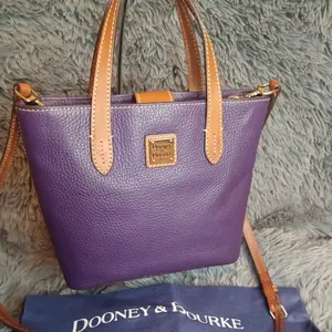 Purple Dooney and Bourke tote with cross body straps