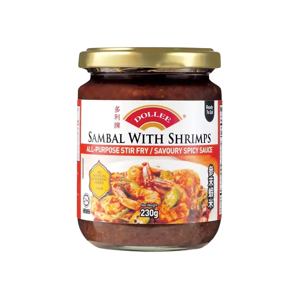 Dollee Ambient Shrimp Sambal Sauce - 230g, Savory Flavor Dip for Cooking Needs