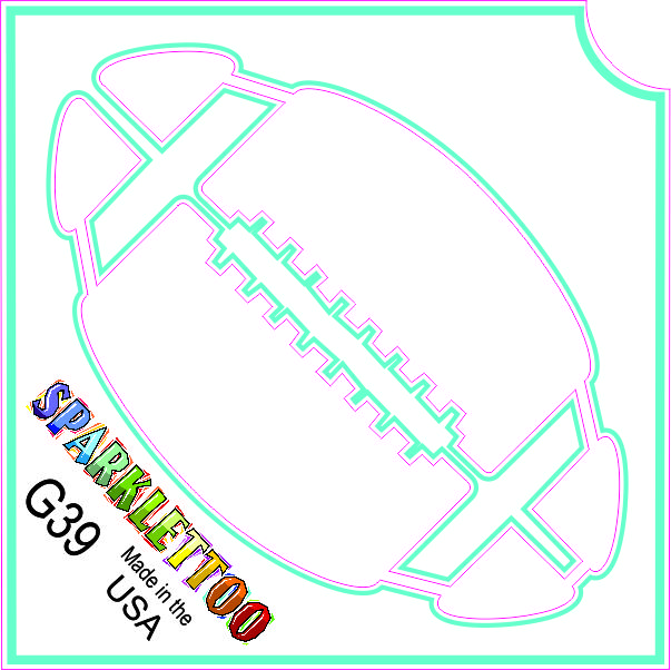 212 MAIN Football Shape FDA Compliant Glitter Tattoo Film Stencil - G39, 2x2 in, 3-Ply Film, Glitter Effect, Vibrant Look, Children Safe, Easy to Apply, 100-Pack (For Men's Special Occasion Costumes & Accessories)