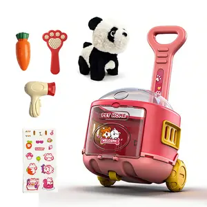 Panda Toys for Kids Girls with Stroller, Realistic Robot Interactive Stuffed Panda and 16 Pcs Toy Panda Accessories, Panda Pet Care Pretend Play Set for 3 4 5 6 7 Year Old Toddler Girls Birthday Gifts