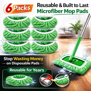 6 Pack Reusable Microfiber Mop Pads for Sweeper Dry & Wet Use Compatible with Sweeper Mops Ideal for Hardwood Floors Enhance Your Cleaning Routine