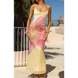 Marchelle Yellow Floral Sequin Maxi Dress