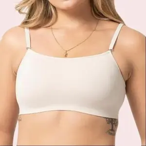 Seamless Thin Strap Bra | Women’s Sport Top Bralette with Wide Underbust Band, No Underwire | Soft Stretch Fabric, Lightweight Support for Everyday Wea