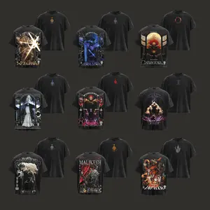 Collection Limited Edition Elden Ring Game Anime Double Printed Oversize Lightweight Acid Washed Tee Gift For Game Lover Streetwear Vintage Shirts 100% Premium Cotton Classic Look graphic tee
