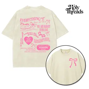 [Holy Threads] Everything Will Be Okay Coquette  Unisex Washed T-shirt Vintage Tee Jesus Shirt Jesus Tee Christian Merch Christian Apparel God Apparel Faith Clothing Christian Bible Shirt