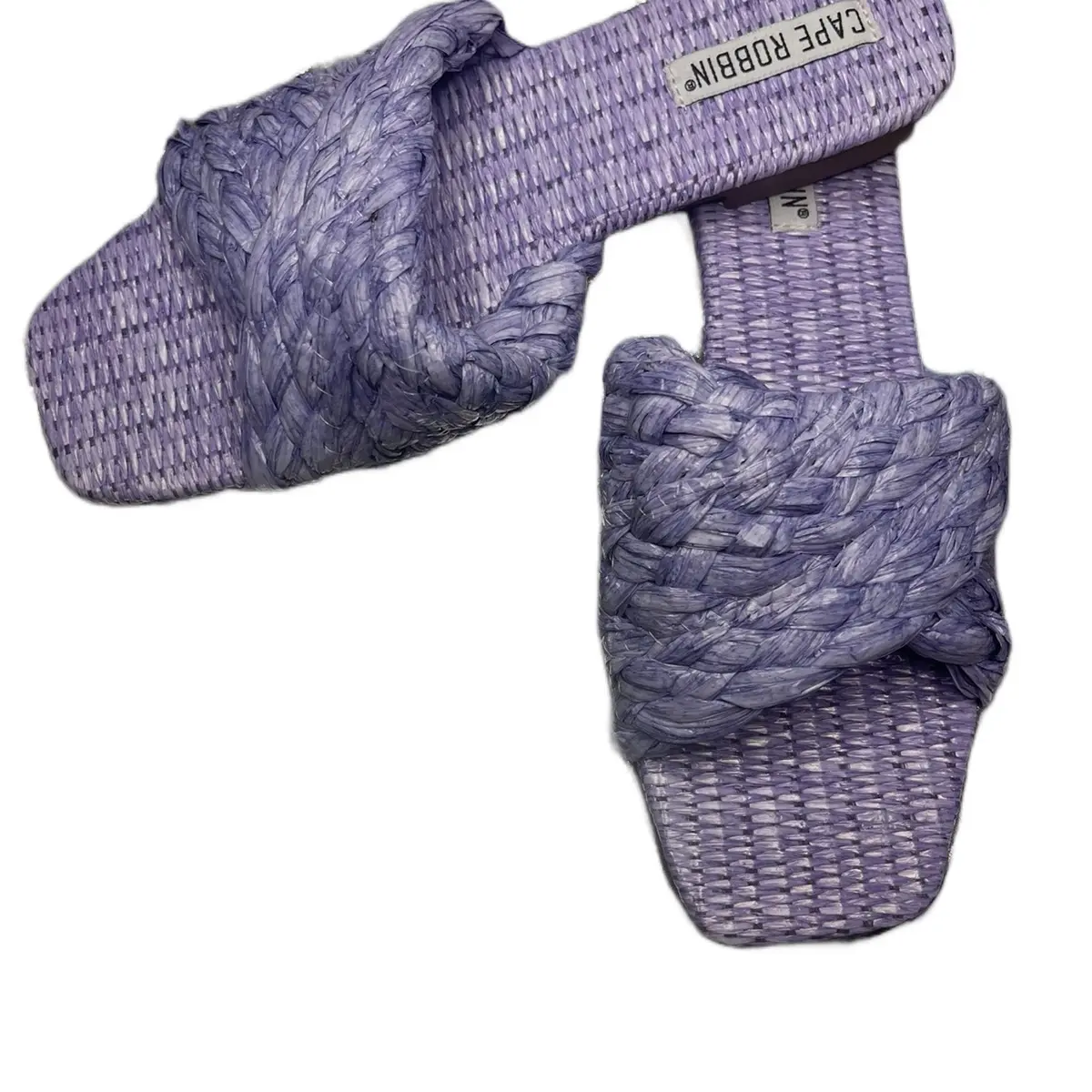 Women Lilac Woven Summer Slides Sandal Footwear Shoe