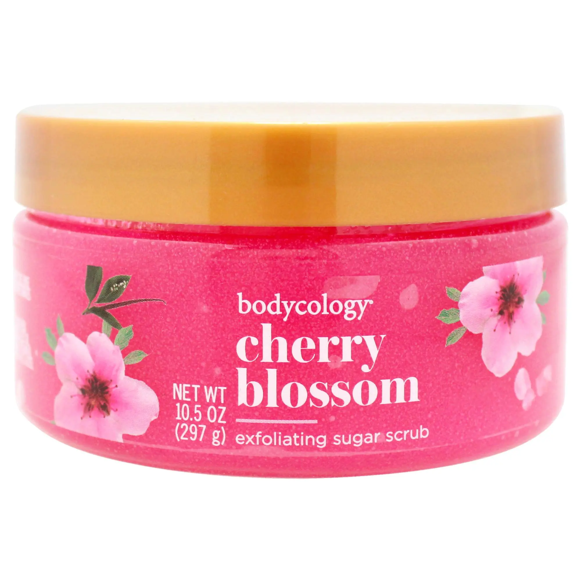 Bodycology Cherry Blossom Gentle Exfoliating Sugar Scrub - 10.5 oz Luxury Body Care Product for Women, Soothing Scrubby to Exfoliate Body & Achieve Smoother Skin with Daily Scent