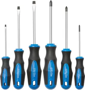"DON'T MISS OUT" 6PCS Magnetic Tip Screwdriver Set, 3 Phillips and 3 Flat, Professional Cushion Grip | 6-Piece Hand Tools Set