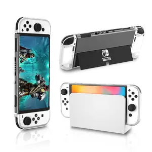 Switch OLED Protective Case, Hard Case Compatible with Nintendo Switch OLED Console and TPU Case for Joycon Controllers - Clear