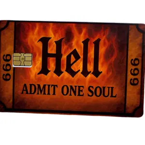 Admit One to Hell Ticket Credit / Debit Card Skin Anime Design