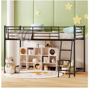 Junior Metal Twin Loft Bed, Black