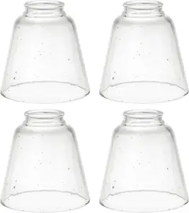 23174-60-4, Transitional Clear Seeded Ceiling Fan Replacement Glass Shade, 2-1/8" Fitter, Size: 4-3/4" D x 4-3/4" H, 4Pcs/Pack