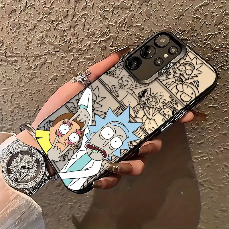 Warner Bros. Rick And Morty Crazy Scientist Phone Case Compatible with for samsung for galaxy S25 S24 S23 S22 S21 S20 FE Ultra Plus 4G 5G Shockproof Matte Back Cover.