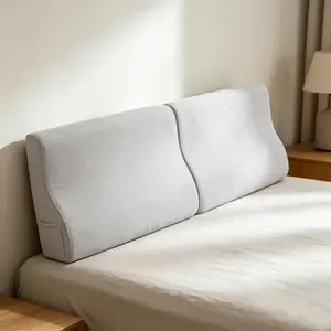 Size Bed headboard Cushion Triangular Bed Wedge Pillow for Headboard Large Couch  Support Pillow for Bed Sitting up Replacement, Beige
