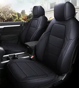 Premium PU Leatherette Custom Fit Full Set Car Seat Covers for Select Honda CRV 2017 2018 2019 2020 2021 2022 - Waterproof Breathable Faux Leather Seat Cushion Protectors (Black, 2017-2022 CRV)