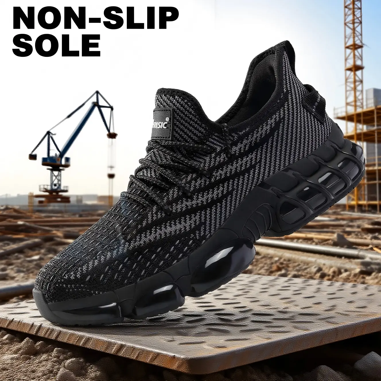 Women's Closed Mesh Steel Toe Work & Safety Walking Shoes - Lightweight, Breathable, Cushioned Athletic Casual Footwear with Non-Slip Shock-Resistant Sole for Construction, Outdoor Work