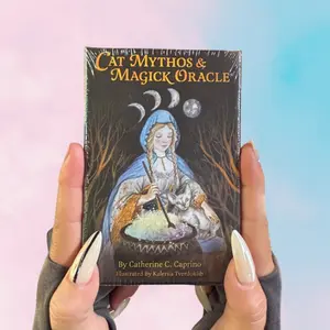 Cat Mythos & Magick Oracle Deck - 45 Illustrated Cards with Guidebook for Intuition & Psychic Abilities - Top-Quality Borderless Cards for Cat Lovers