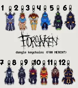 Forsaken Dangle Keychains- Mafioso, 1x1x1x1, Coolkidd, Guest 1337, 007n7, Two Time, Elliot, Chance, Taph, Noob, Builaderman, Dusekkar, Shedletsky, Forsaken Character Keychain, Fosaken Roblox Charm For Bags, Keys, Gifts