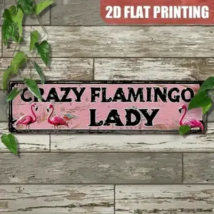 Aluminum Flamingo Wall Art Playful Pink Flamingo Sign Wall Metal Plaque for Home Decor Bedroom Bathroom Kitchen Aluminum Plaque Modern Wall Decor