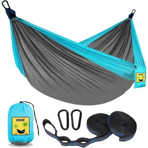Portable Double & Single Camping Hammock, Heavy Duty Anti‑Tear Hammock with Tree Straps & Carry Bag, Lightweight Easy Setup for Outdoor Beach Backyard Hiking Indoor