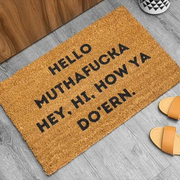 Funny Doodle Dog Welcome Mat, Cute Curly Haired Dog Doormat, Pet Lover Door Rug, Entryway Home Decor, Dog Owner Gift Idea