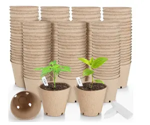 Round Plant Seedling Pots with Drainage Holes, Small Seed Starting Starter Tray Bulk, Garden Germination Container